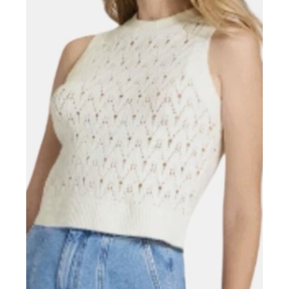 Universal Thread Cream Sweater Vest Womens Small Sleeveless Knit Top NWT